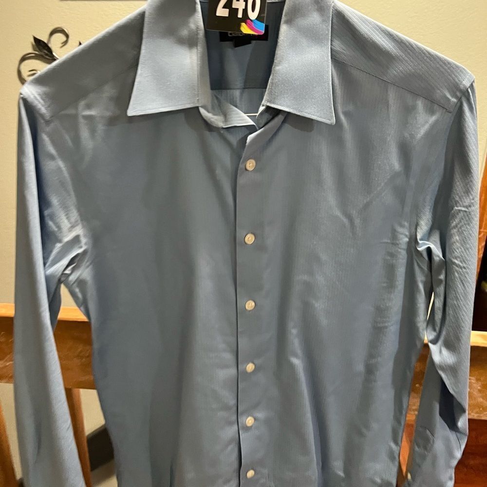 Claiborne  Blue Dress Shirt Neck 15”, Sleeves 34/35 Modern Fit #246
